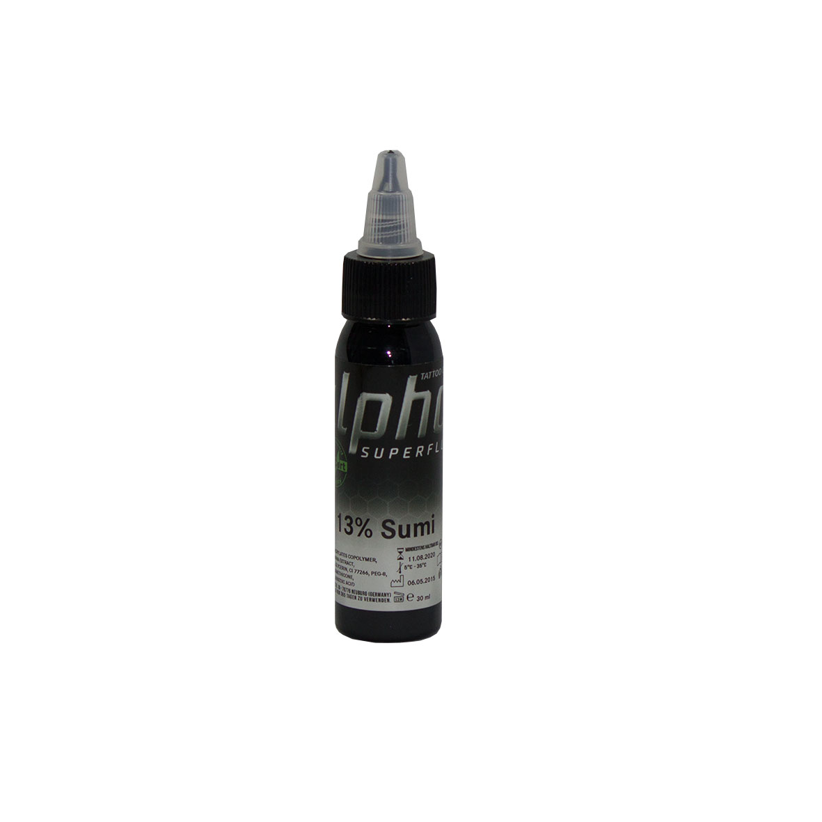 alpha SUPERFLUID 13% Sumi, 30 ml Tätowierfarbe
